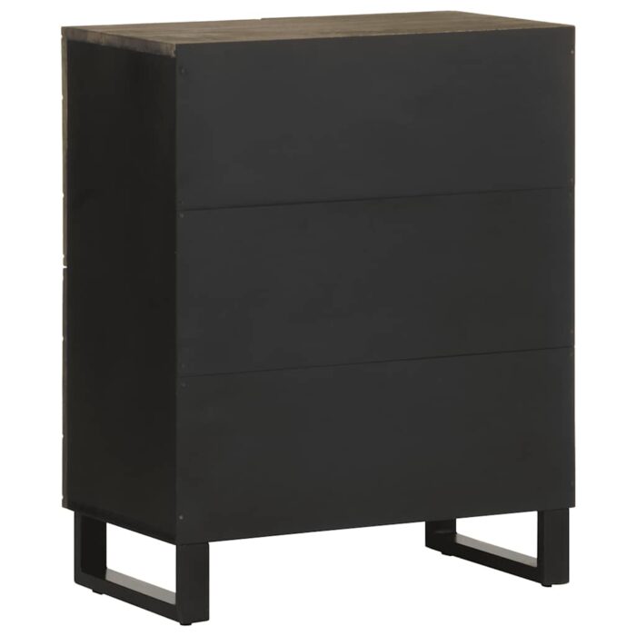 Buffet noir 60x33x75 cm bois massif de manguier – Image 4