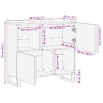 Buffet noir 80x33x75 cm bois massif de manguier – Image 11