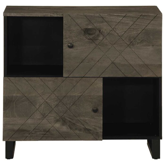 Buffet noir 80x33x75 cm bois massif de manguier – Image 2
