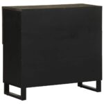 Buffet noir 80x33x75 cm bois massif de manguier – Image 4