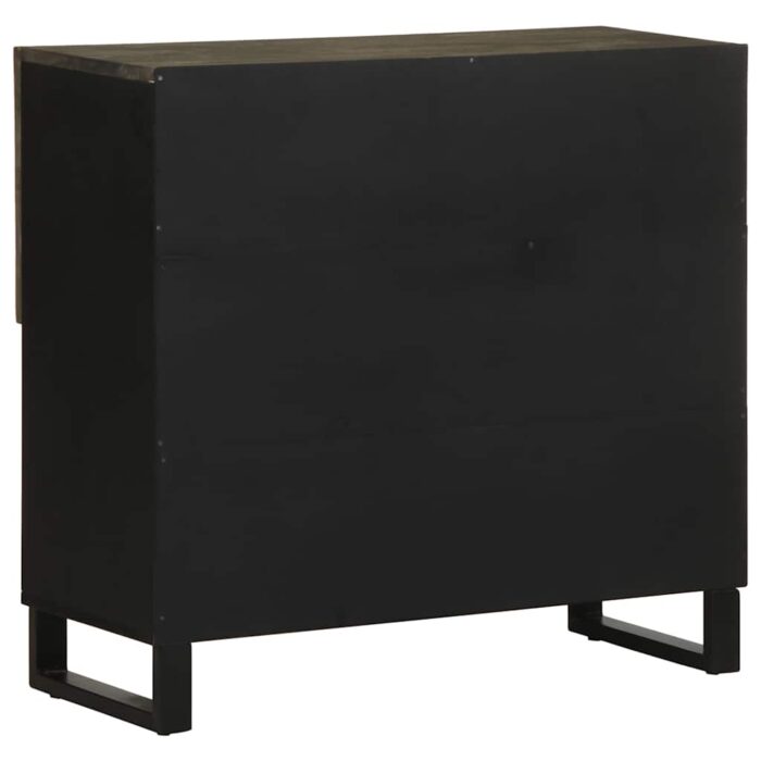 Buffet noir 80x33x75 cm bois massif de manguier – Image 4