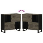 Buffet noir 80x33x75 cm bois massif de manguier – Image 5