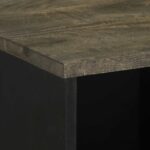 Buffet noir 80x33x75 cm bois massif de manguier – Image 6