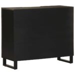 Buffet noir 90x33x75 cm bois massif de manguier – Image 4