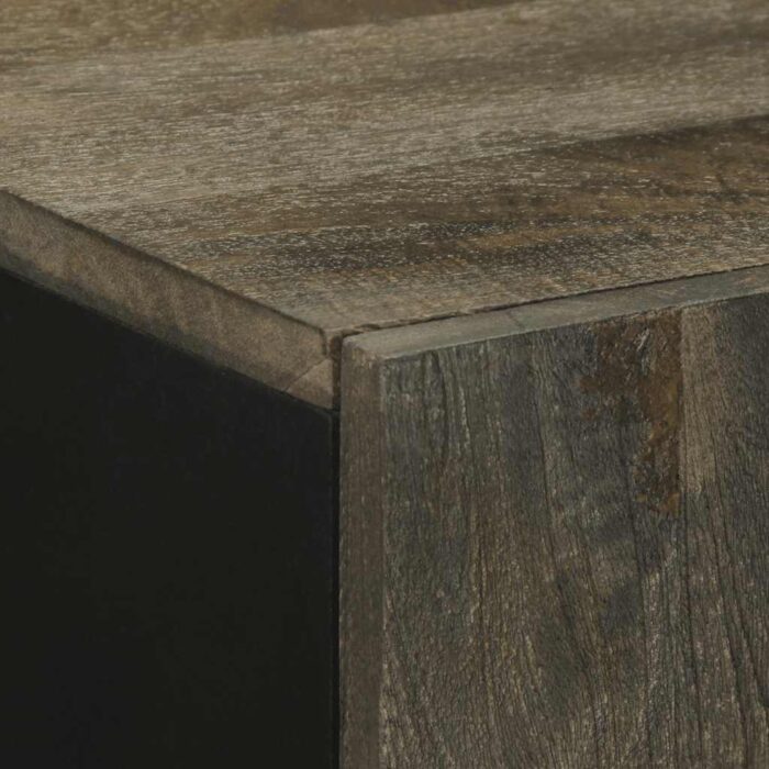 Buffet noir 90x33x75 cm bois massif de manguier – Image 5