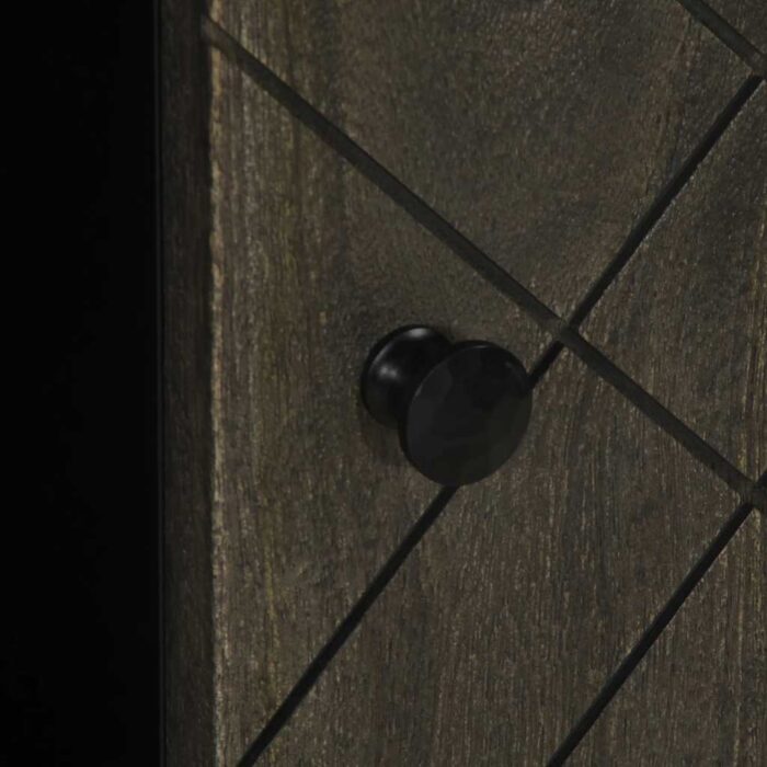 Buffet noir 90x33x75 cm bois massif de manguier – Image 6