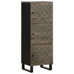 Buffet noir 40x33x110 cm bois de manguier massif