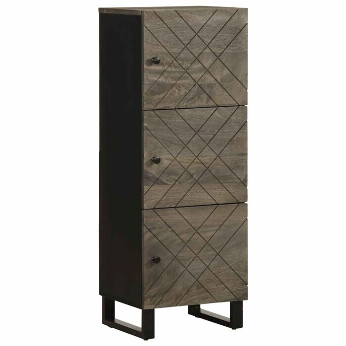 Buffet noir 40x33x110 cm bois de manguier massif – Image 1
