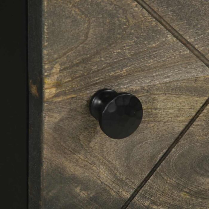 Buffet noir 40x33x110 cm bois de manguier massif – Image 6