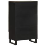 Buffet noir 60x33x100 cm bois de manguier massif – Image 4