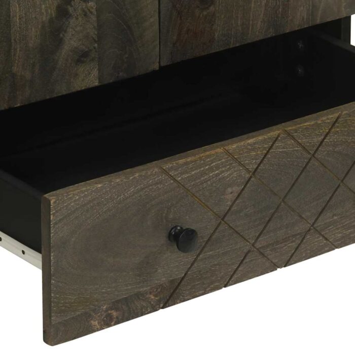 Buffet noir 60x33x100 cm bois de manguier massif – Image 6