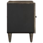 Meuble TV gris clair 105x33,5x46 cm bois massif de manguier – Image 3