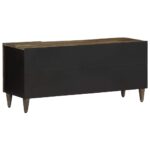 Meuble TV gris clair 105x33,5x46 cm bois massif de manguier – Image 4