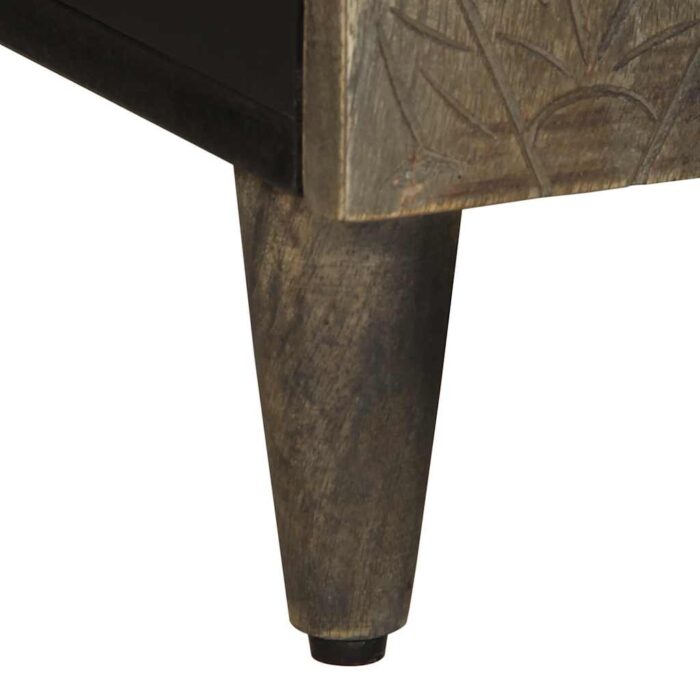 Meuble TV gris clair 105x33,5x46 cm bois massif de manguier – Image 7