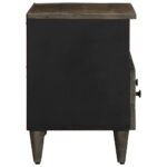 Meuble TV gris clair 70x33,5x46 cm bois massif de manguier – Image 3
