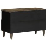 Meuble TV gris clair 70x33,5x46 cm bois massif de manguier – Image 4