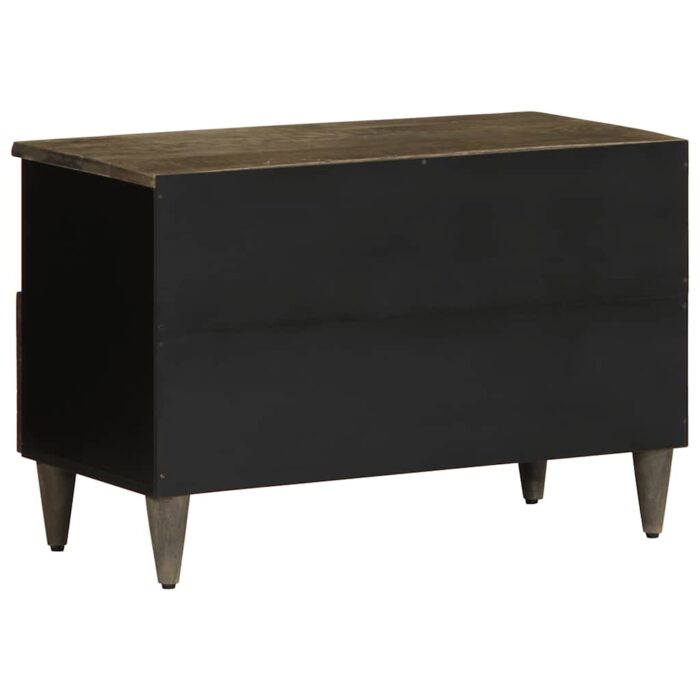 Meuble TV gris clair 70x33,5x46 cm bois massif de manguier – Image 4
