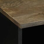 Meuble TV gris clair 70x33,5x46 cm bois massif de manguier – Image 5