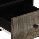 Meuble TV gris clair 70x33,5x46 cm bois massif de manguier – Image 6