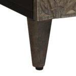 Meuble TV gris clair 70x33,5x46 cm bois massif de manguier – Image 7