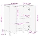 Buffet gris clair 60x33,5x75 cm bois de manguier massif – Image 10