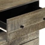 Buffet gris clair 60x33,5x75 cm bois de manguier massif – Image 6
