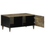 Table basse gris clair 80x50x40 cm bois de manguier massif – Image 2