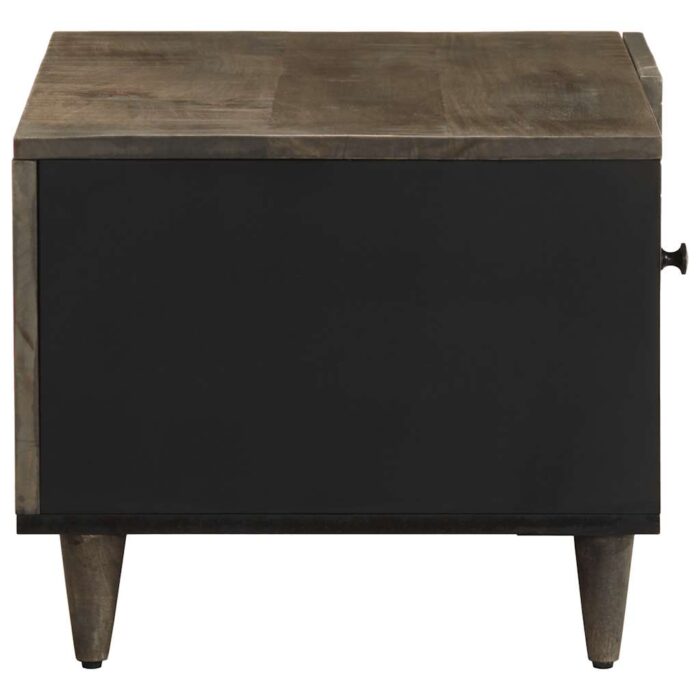 Table basse gris clair 80x50x40 cm bois de manguier massif – Image 3