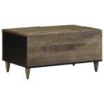 Table basse gris clair 80x50x40 cm bois de manguier massif – Image 4
