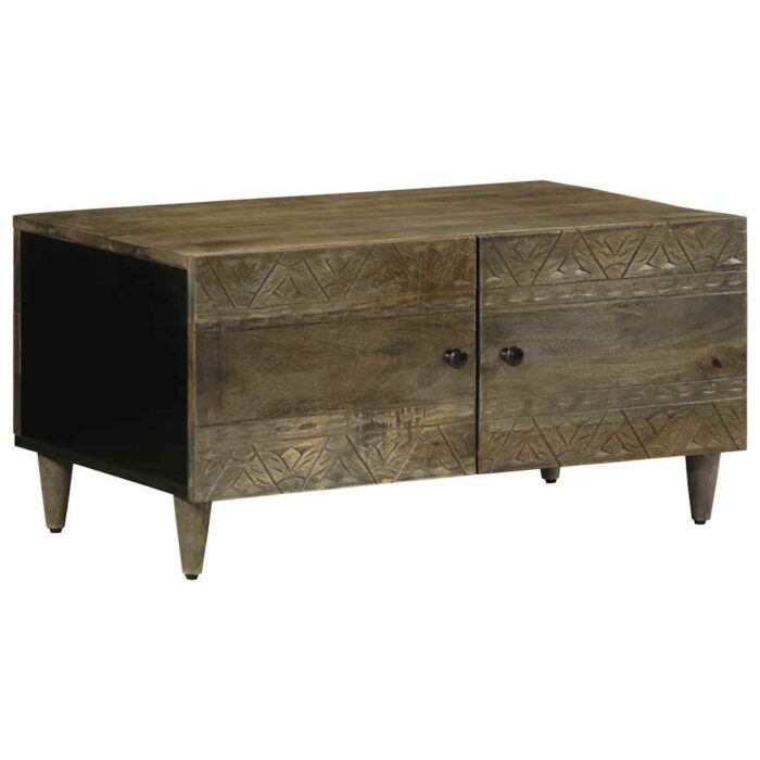 Table basse gris clair 80x50x40 cm bois de manguier massif – Image 1