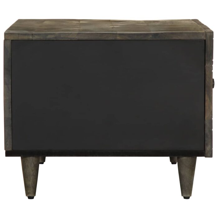Table basse gris clair 80x50x40 cm bois de manguier massif – Image 3