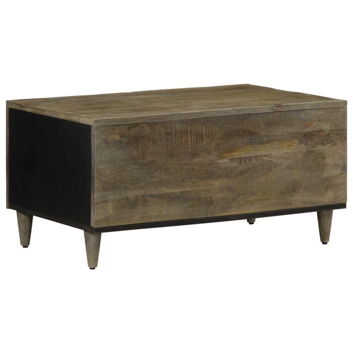 Table basse gris clair 80x50x40 cm bois de manguier massif – Image 4