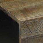Table basse gris clair 80x50x40 cm bois de manguier massif – Image 5