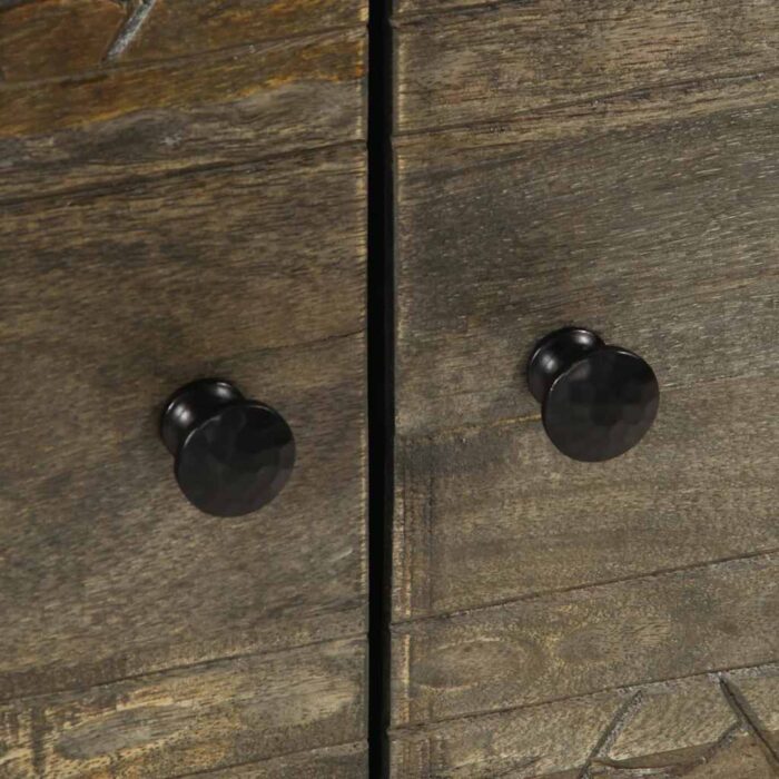 Table basse gris clair 80x50x40 cm bois de manguier massif – Image 6