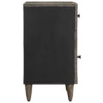 Table de chevet gris clair 50x33x60 cm bois de manguier massif – Image 3