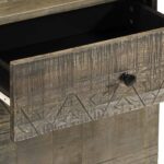 Table de chevet gris clair 50x33x60 cm bois de manguier massif – Image 6