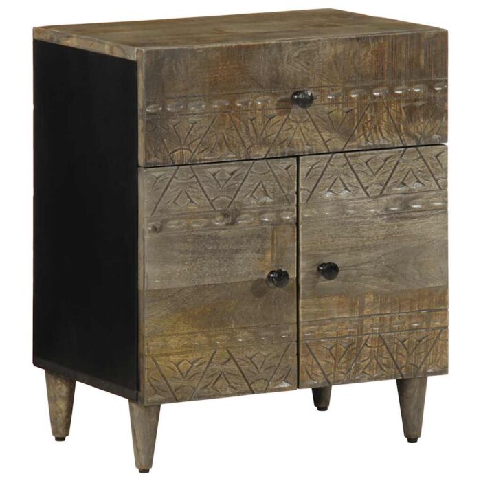 VXL8721158448965_a_en_hd_1.jpg Table de chevet gris clair 50x33x60 cm bois de manguier massif – Image 1