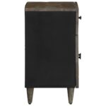 Table de chevet gris clair 50x33x60 cm bois de manguier massif – Image 3