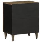Table de chevet gris clair 50x33x60 cm bois de manguier massif – Image 4
