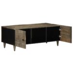 Table basse gris clair 100x54x40 cm bois massif de manguier – Image 2