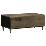 Table basse gris clair 100x54x40 cm bois massif de manguier – Image 4