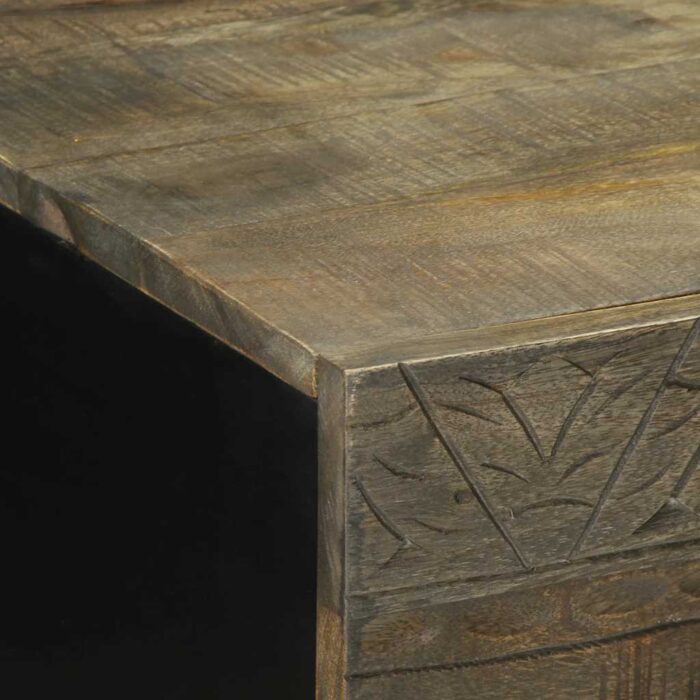 Table basse gris clair 100x54x40 cm bois massif de manguier – Image 5