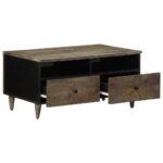 Table basse gris clair 80x54x40 cm bois massif de manguier – Image 2