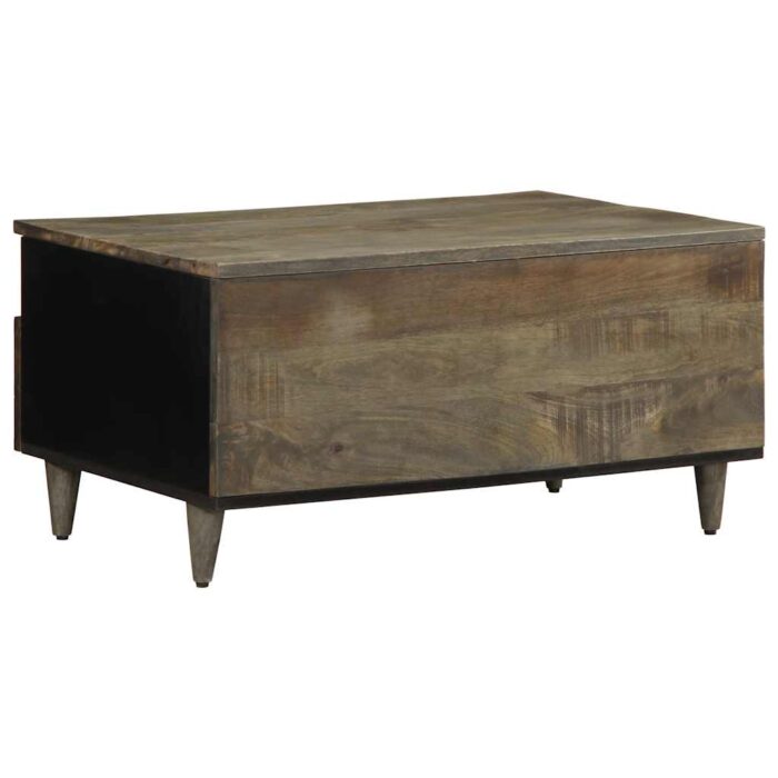 Table basse gris clair 80x54x40 cm bois massif de manguier – Image 4