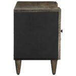 Meuble TV gris clair 105x33,5x46 cm bois massif de manguier – Image 3