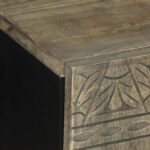 Meuble TV gris clair 105x33,5x46 cm bois massif de manguier – Image 5