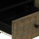 Meuble TV gris clair 105x33,5x46 cm bois massif de manguier – Image 6