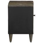 Meuble TV gris clair 80x31,5x46 cm bois massif de manguier – Image 3