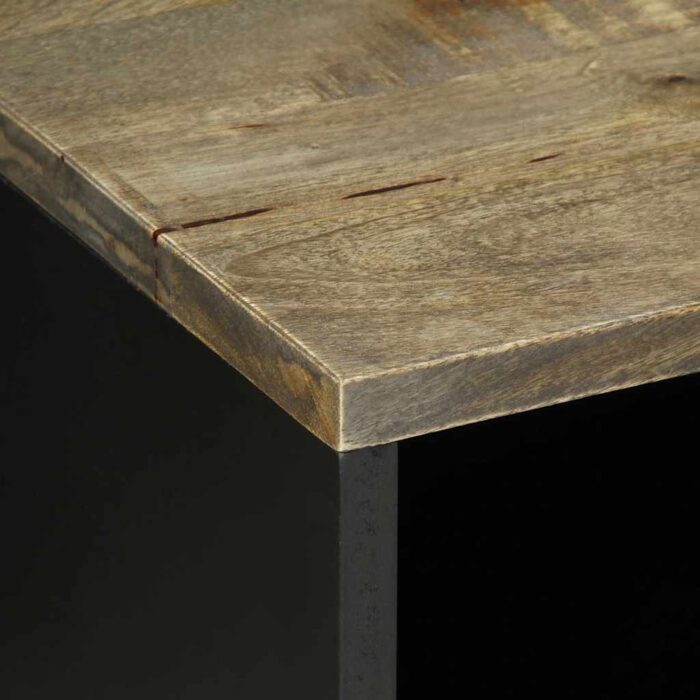 Meuble TV gris clair 80x31,5x46 cm bois massif de manguier – Image 6