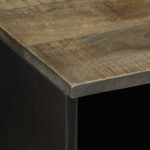 Meuble TV noir 100x33x46 cm bois massif de manguier – Image 5